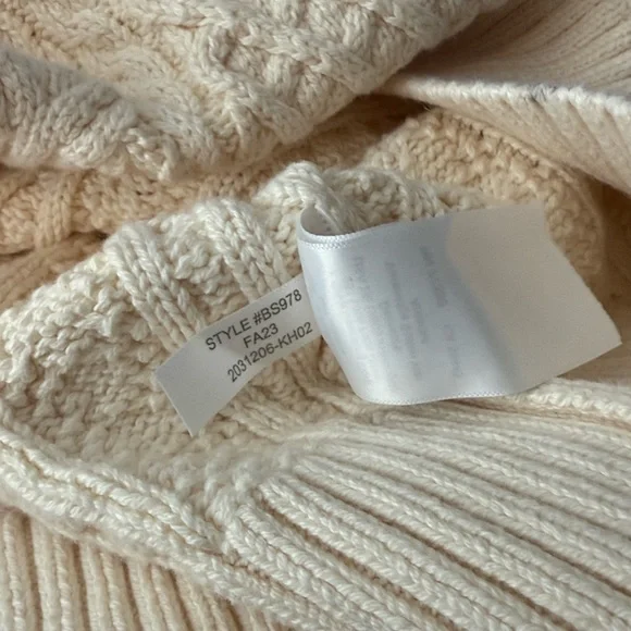 NWT J.Crew 100% Cotton Cable Knit Sweater Ivory Cream BS978 FA23 Pullover - Picture 9 of 10